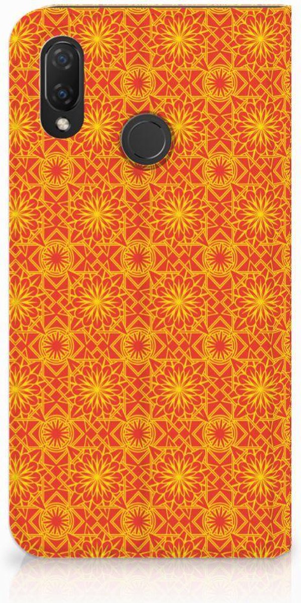 Huawei P Smart Plus Hoesje met Magneet Batik Oranje