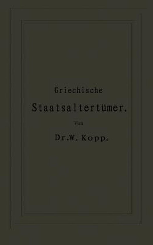 Griechische Staatsaltertümer - cover