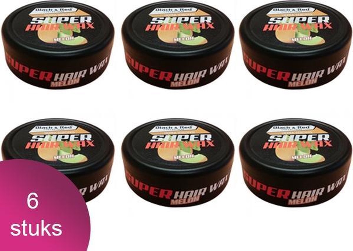 Black & Red Ultra Strong Haar Wax 6 Verpakking - Melon