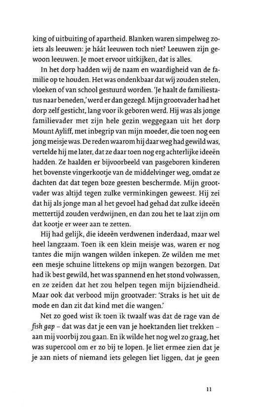 Pagina 11 met tekst over blanke kinderen, een familie, en een meisje.