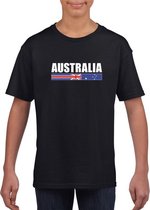Zwart Australie supporter t-shirt voor kinderen 134/140