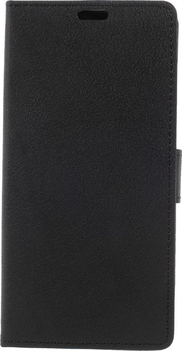 Shop4 - Wiko View XL Hoesje - Wallet Case Grain Zwart