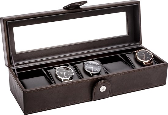 LA ROYALE CLASSICO 5 BRG Horlogebox - Bruin - Geschikt voor 5 horloges