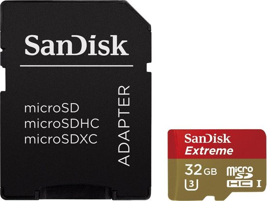 Sandisk Extreme Micro SD - 32 GB - Met Adapter | bol.com