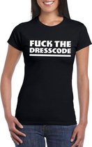 Fuck the dresscode dames shirt zwart - Dames feest t-shirts XL