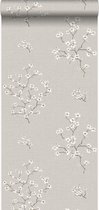 Papier peint Origin Branche de fleurs Taupe - 346543-53 x 1005 cm
