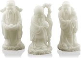 Figurines de quartz de neige Fu Lu Sho (Set de 3)