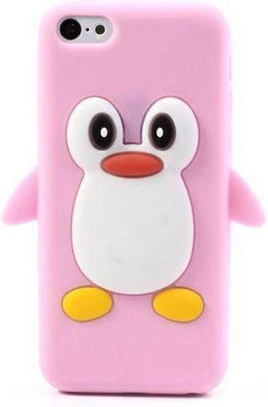 Cute Penguin Silicone case hoesje iPhone 5C Licht roze | bol.com