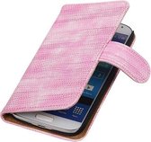 Hagedis Bookstyle Hoes Roze - Samsung Galaxy S4 i9500