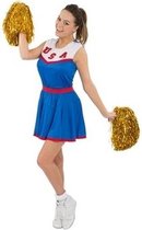 Cheerleader jurkje / kostuum blauw voor dames 38-40 (M)