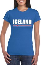 Blauw IJsland supporter t-shirt voor dames L