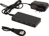 Konig USB hub met 7 poorten - USB2.0 - externe voeding / zwart