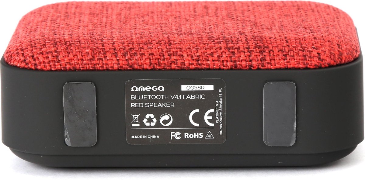 Omega OG58R draagbare luidspreker Zwart, Rood