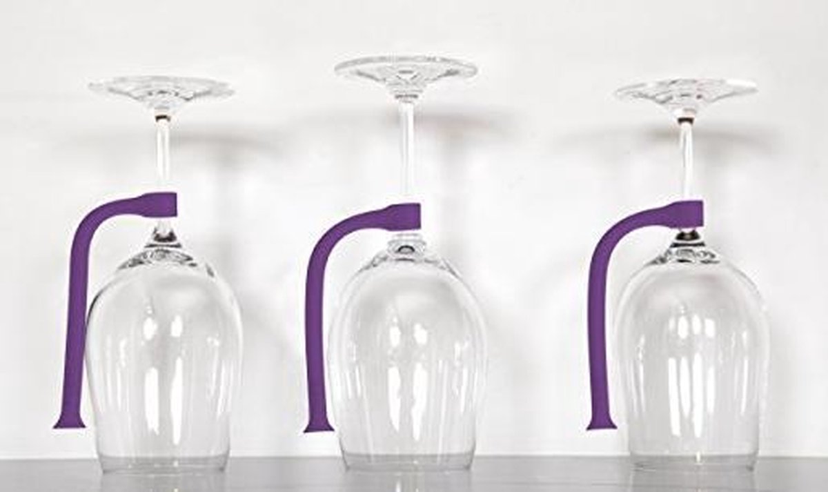 4x Siliconen Wijnglas Houder - Voor Vaatwasser - Merkloos