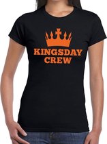 Zwart Kingsday crew t- shirt - Shirt voor dames - Koningsdag kleding M