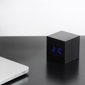 Gingko Cube click clock Alarmklok - Zwart/LED Blauw
