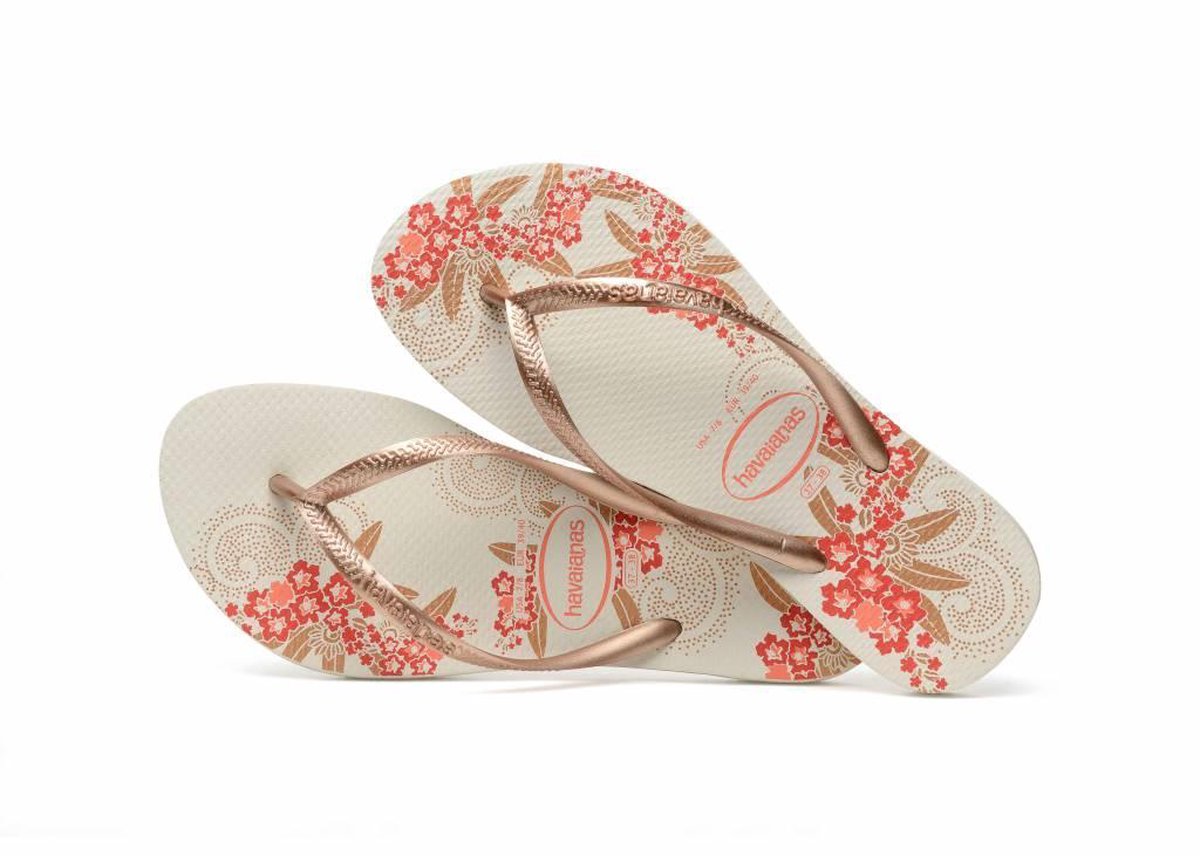 Havaianas slippers slim organic - maat 41/42 - dames - wit goud | bol.