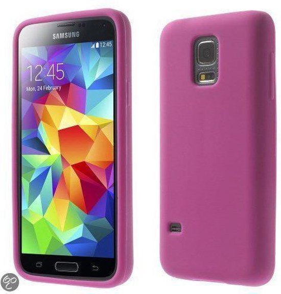 Coque en silicone souple Samsung Galaxy S5 mini rose foncé | bol.com