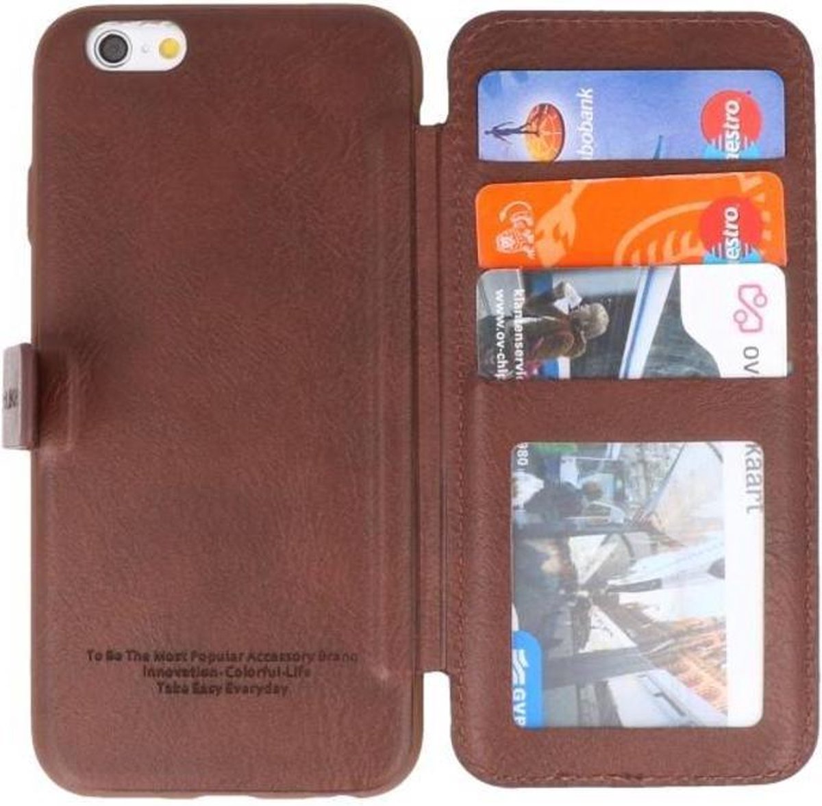 Back Cover Book Design Hoesje Geschikt voor iPhone 6 Plus Mocca