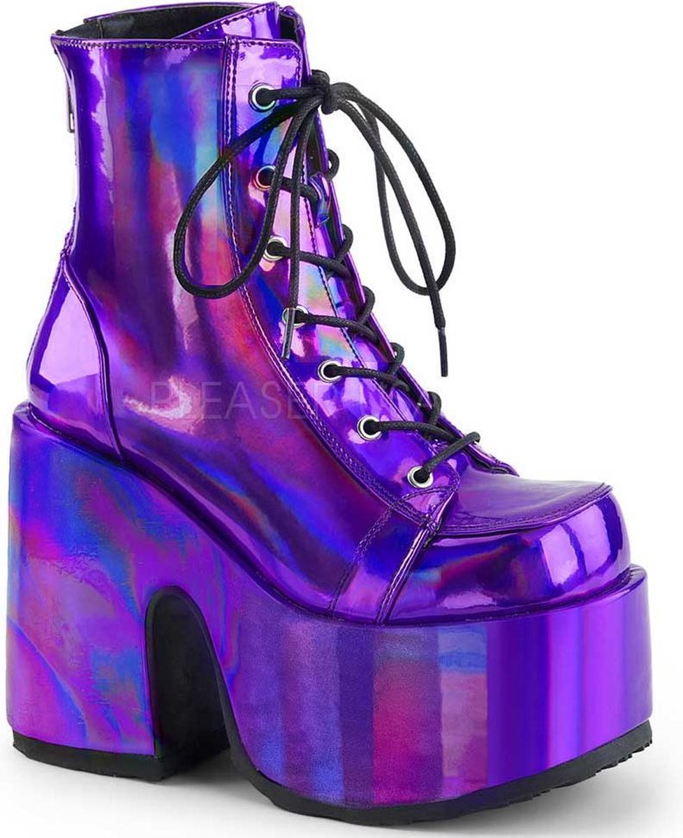 Demonia Plateau Laarzen -42 Shoes- CAMEL-203 US 12 Paars - Schoenen.nl