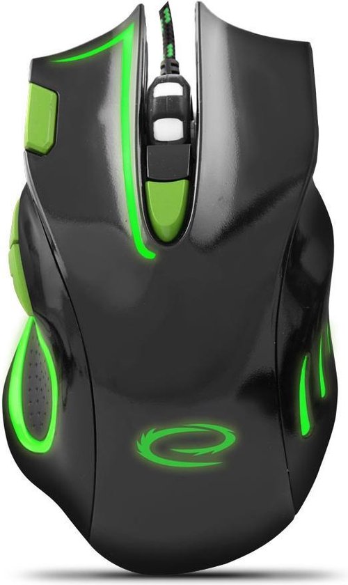 Optische USB Game Muis 7D Hawk met LED - 2400 DPI - Groen