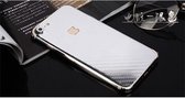 2x Xssive Sticker wrap voor Apple iPhone 7 - Telefoonsticker - Carbon Print Zilver Glans