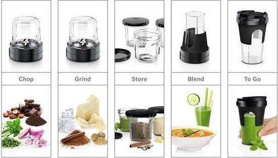 Bosch MUZ45XTM1 TastyMoments - Keukenmachine accessoire - Blender & chopper pakket - Zwart van Bosch — afbeelding 3