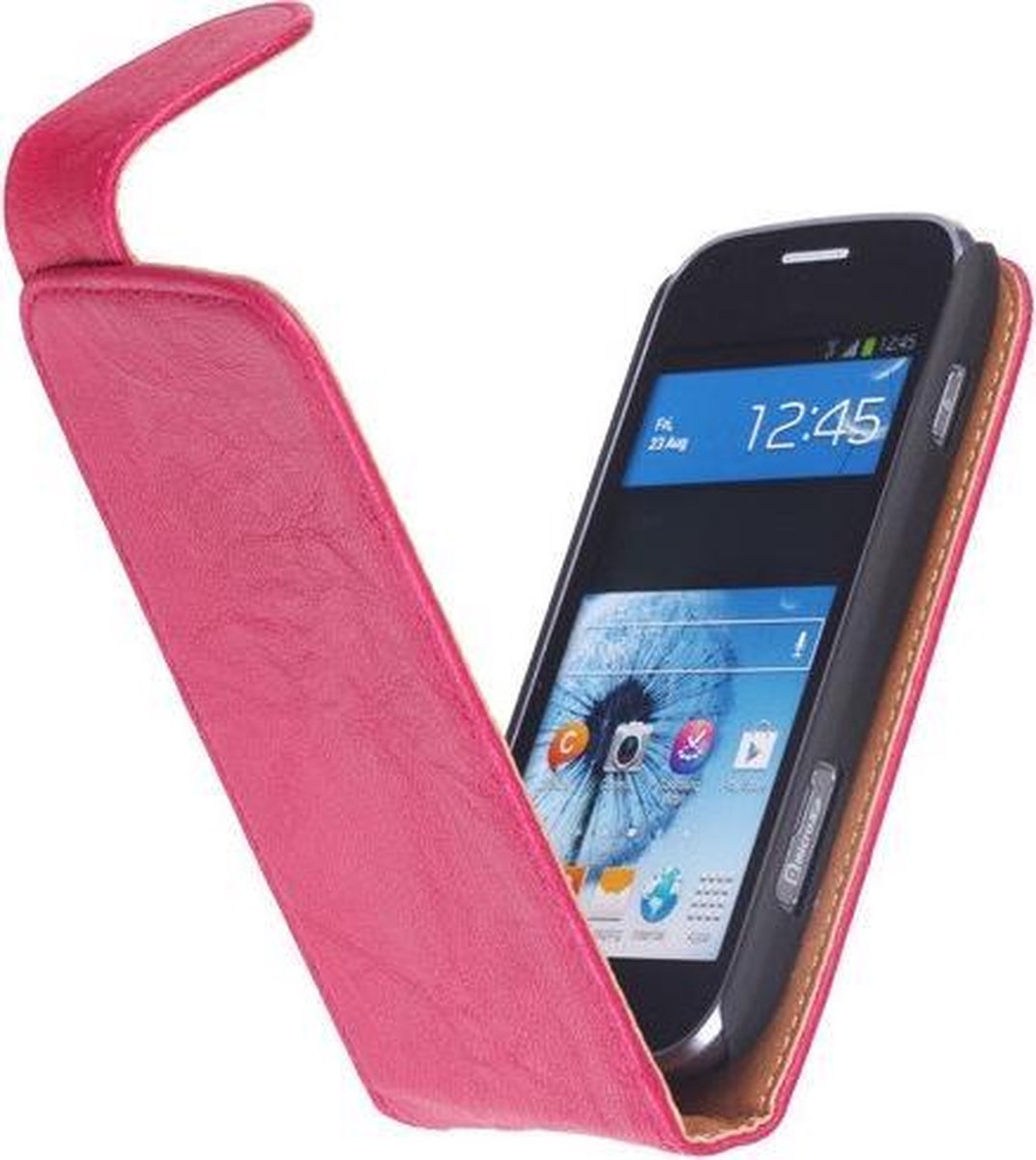 BestCases Fuchsia Kreukelleer Flipcase Samsung Ativ S i8750