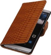 Bruin Slang Booktype Huawei Mate S Wallet Cover Hoesje