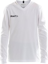 Craft Squad Jersey Solid LS Shirt Junior Sportshirt - Maat 122  - Unisex - wit/zwart Maat 122/128