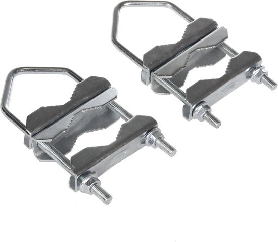 Mastklem Dubbele Klem – 2 Stuks – Verzinkt Koolstofstaal – Diameter 50x80 Mm – Voor Antennemast – Geschikt Voor LoRa, Helium Miner, 4G LTE, Amateurradio, DVB-T