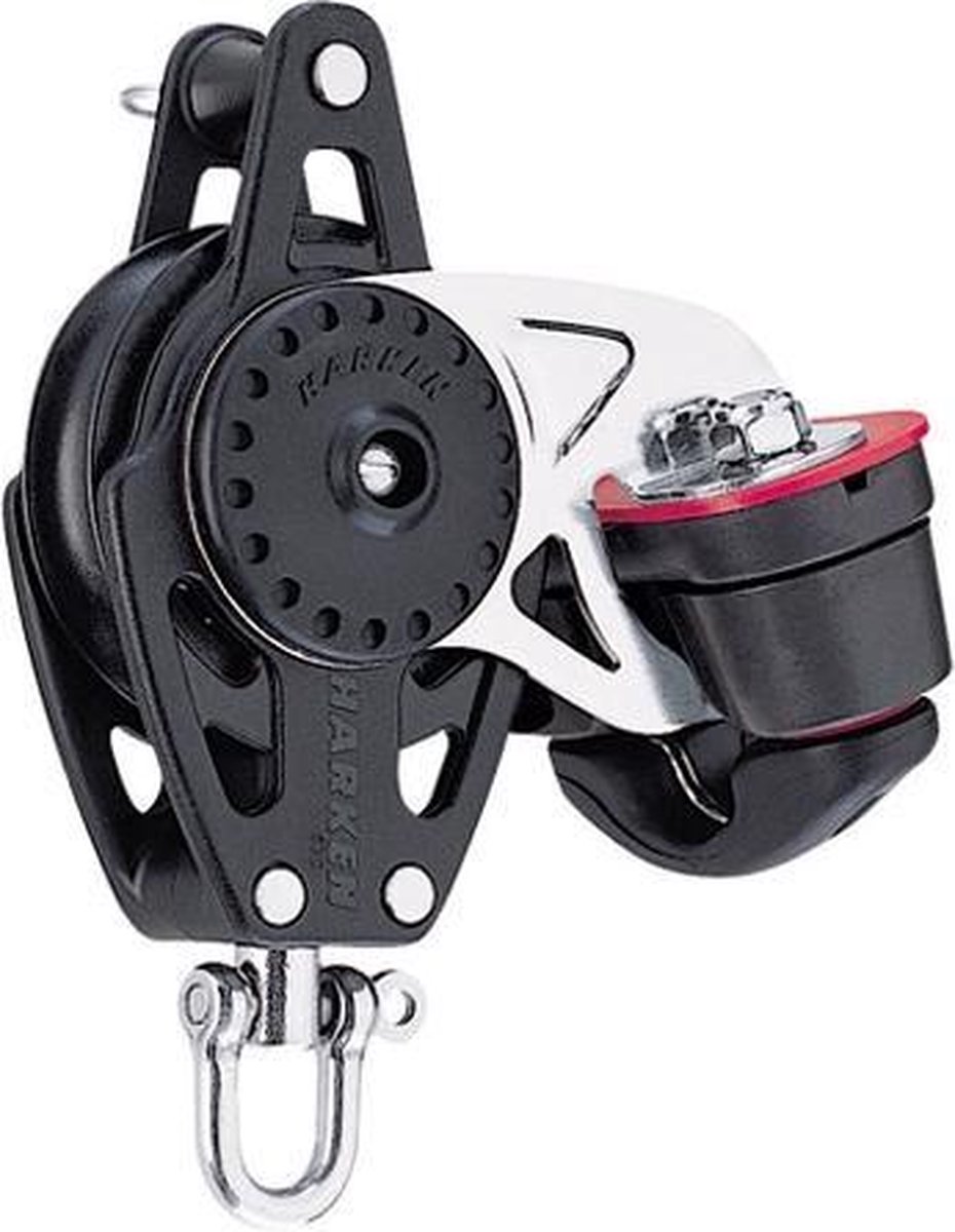 Harken Carbo 1-schijfs+hondsvot+klem 57mm