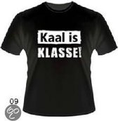 Funny slogan T-Shirt Maat XL - Kaal is Klasse