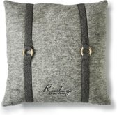 Rivièra Maison - Residenza Cashmere Pillow Cover grey 40x40 - Sierkussen - Grijs - Polyester; Wol