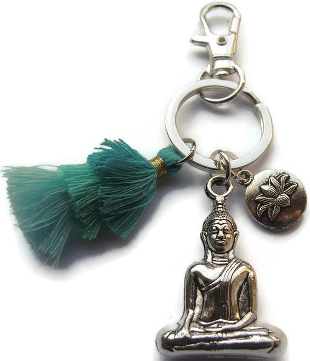 pin Veel Auroch Sleutelhanger Boeddha tassel en lotusbloem | bol.com