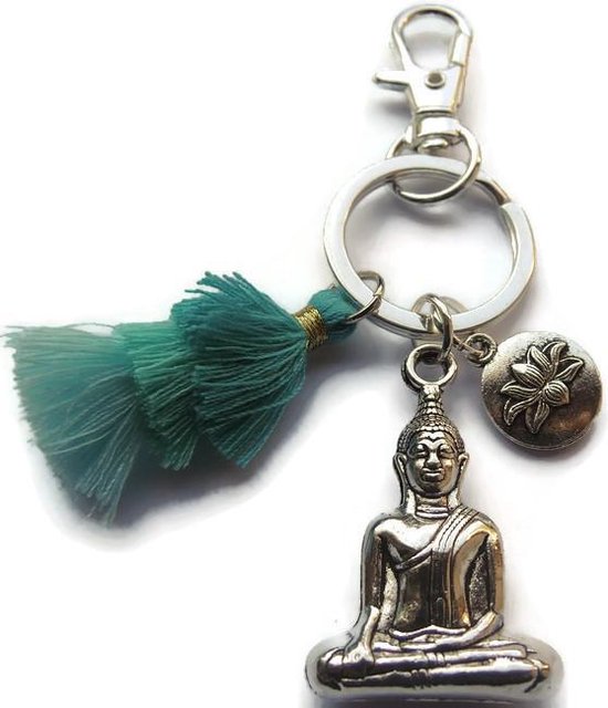 Sleutelhanger Boeddha tassel en lotusbloem | bol.com