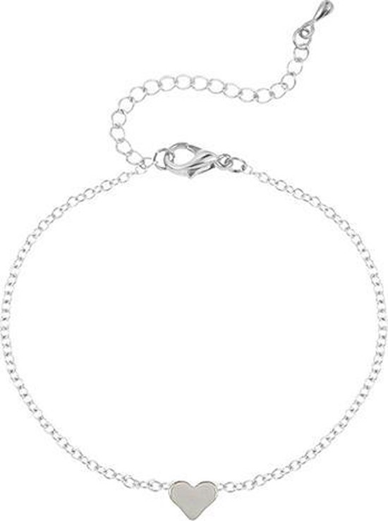 24/7 Jewelry Collection Hart Armband - Zilverkleurig - Amodi
