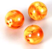 Rond - Oil Paint Jewelry Beads - Oranje  - 36 Stuks - 18mm