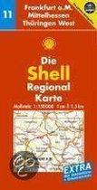 Shell Regionalkarte Deutschland 11. Frankfurt a. M., Mittelhessen, Thüringen West 1 : 150 000