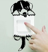 Lichtschakelaar Sticker - Muursticker van schattig puppy