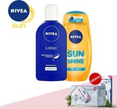 Nivea Sun Douchegel Welcome Sunshine 250ml en Nivea Bodylotion Normal Skin 250ml  + Oramint Oral Care Kit