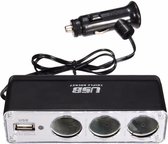 3 Way Car Cigarette Lighter Triple Socket Splitter Adapter DC12V USB Charger