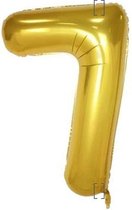 Gouden XL Folieballon cijfer 7 - 80/100 cm