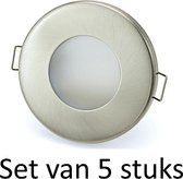 3W GU10 badkamer inbouwspot Zilver mat rond | Warm wit | Set van 5 stuks Met Philips LED lamp