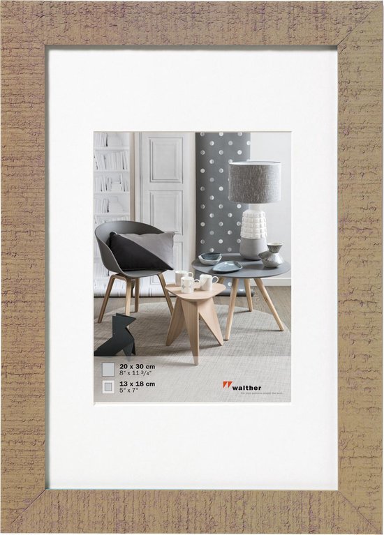 Walther Home - Cadre photo - Format photo 21X29,7 cm (A4) - Beige Marron