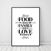 Postercity - Design Canvas Poster Bless the Food / Muurdecoratie / Keuken / 40 x 30cm / A3