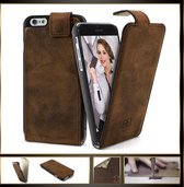 Bouletta - iPhone 6 Plus cover - Lederen FlipCase (Antic Coffee)