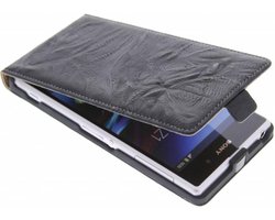 Zwart kreukelleder flipcase - Sony Xperia Z1