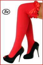 5x Britney kousen + strik rood - carnaval thema feest party fun winter feest festival optocht