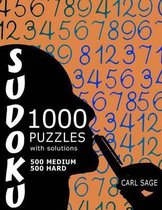 Sudoku Puzzle Book, 1,000 Puzzles, 500 Medium and 500 Hard, with Solutions